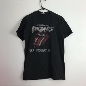 The Rolling Stones Tour US Tour 1978 Black Tshirt Sz Large Tee Top Crew Neck